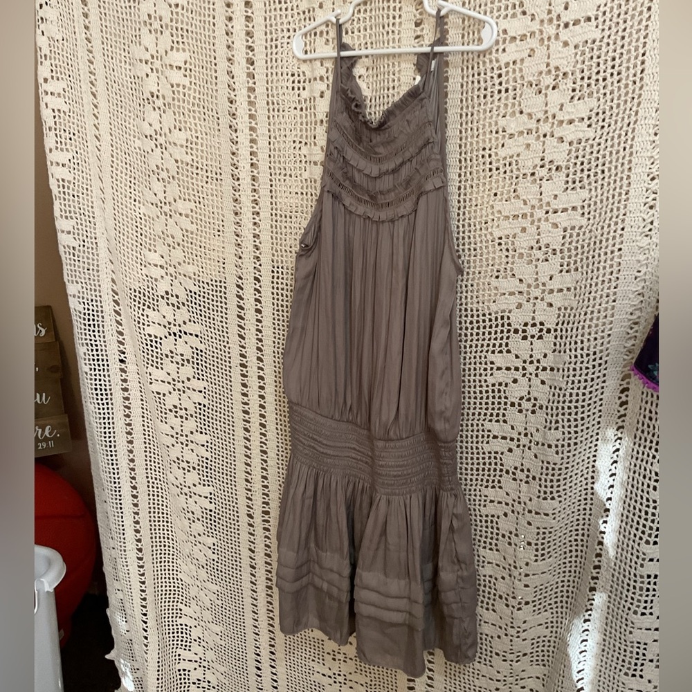 Mustard Seed Smocked Ruched Sleeveless Dress Small